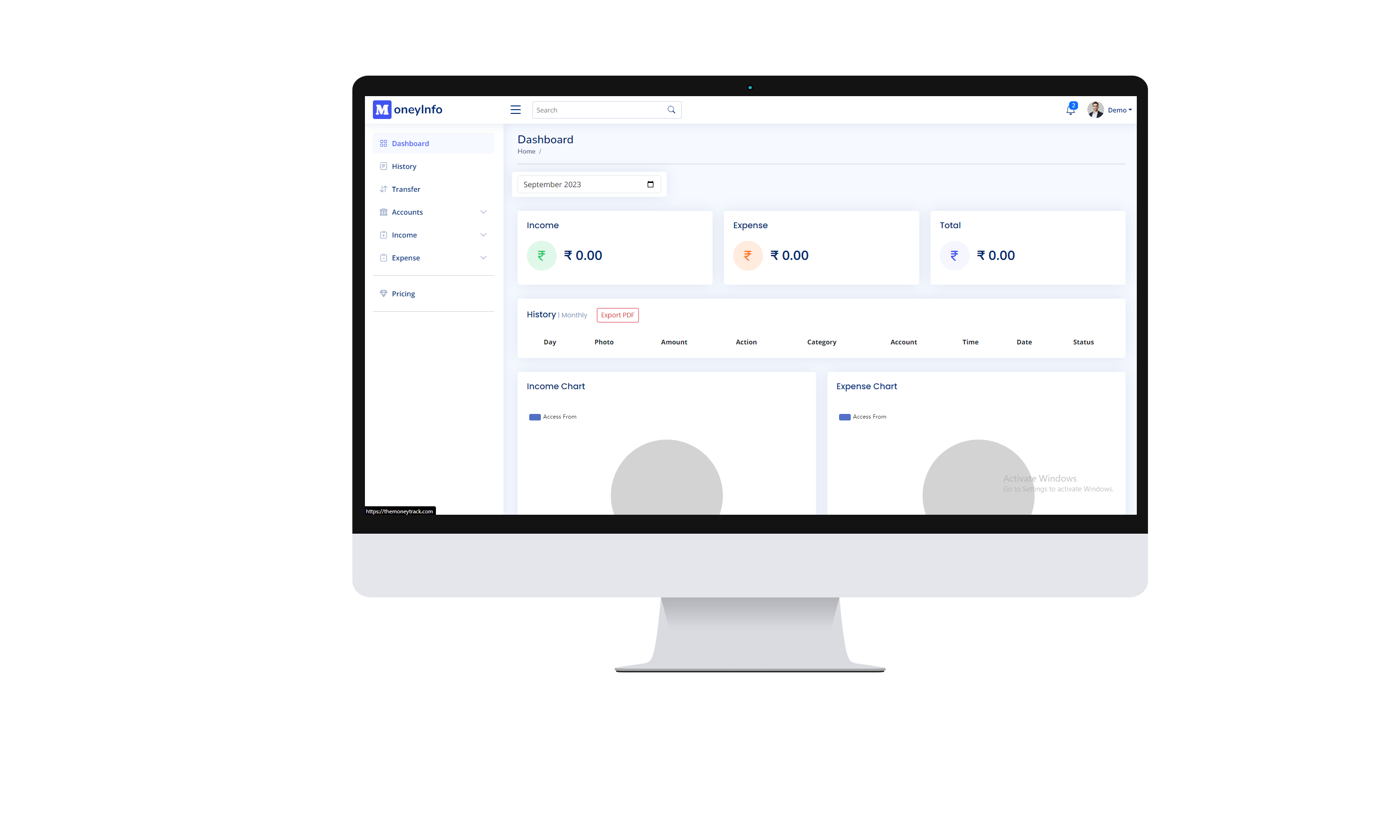 Describe User Dashboard