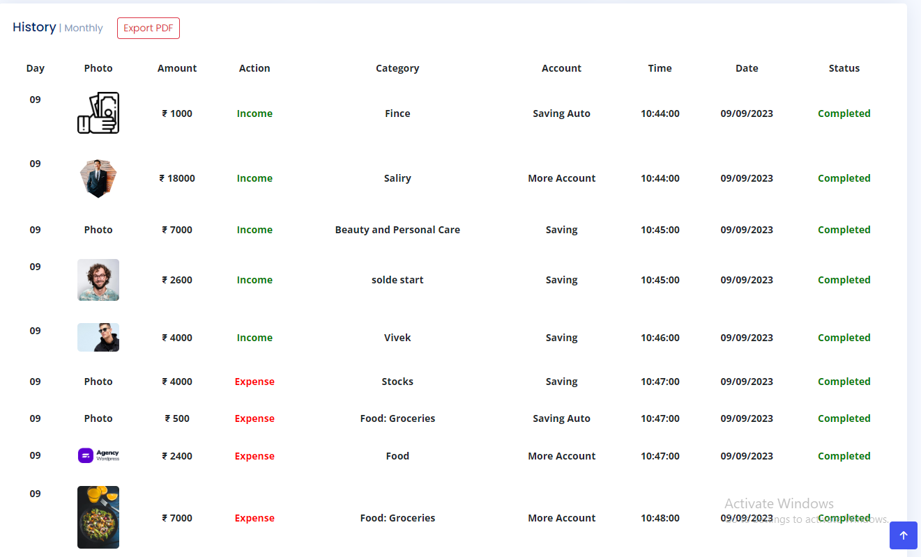 Photo Save Dashboard